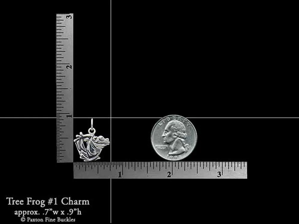 Tree Frog #1 Charm Necklace Sterling Silver