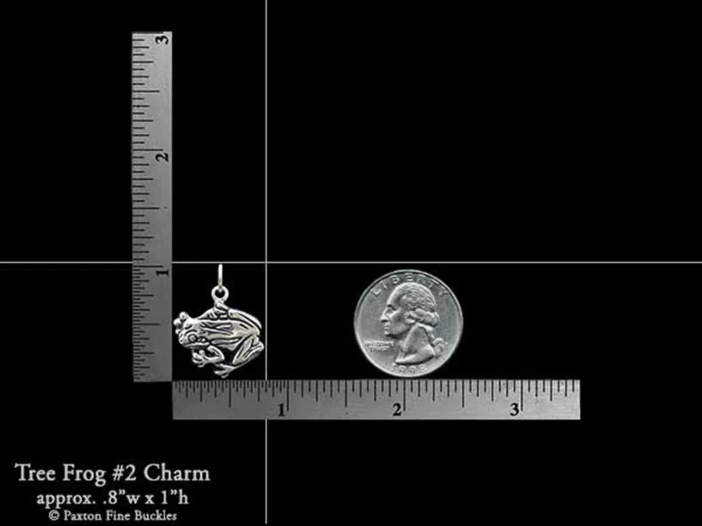 Tree Frog #2 Charm Necklace Sterling Silver