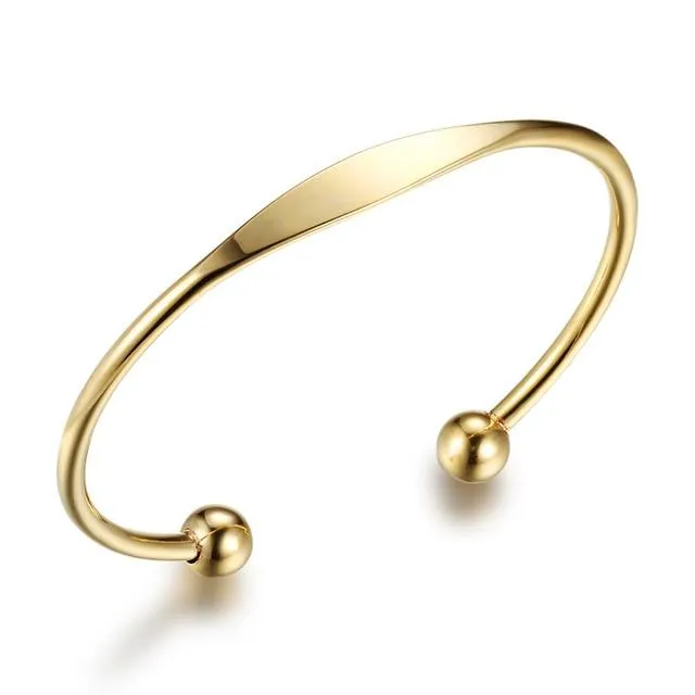 Trendy Stainless Steel Open Cuff Bangle Bracelet - Vintage Style Fashion Bangle Band - Best Gift for Christmas, Birthday, & Anniversary