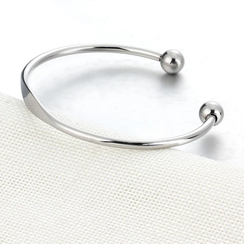 Trendy Stainless Steel Open Cuff Bangle Bracelet - Vintage Style Fashion Bangle Band - Best Gift for Christmas, Birthday, & Anniversary