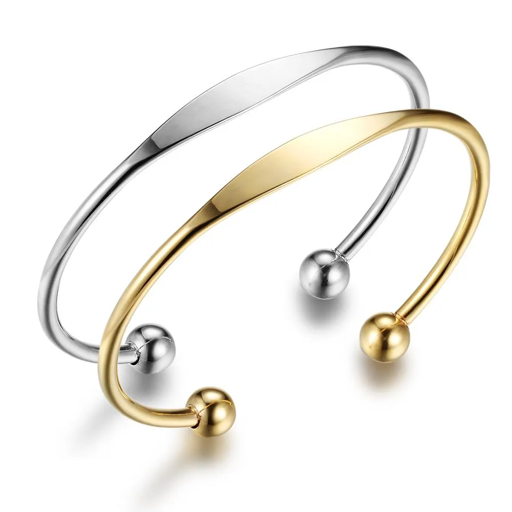 Trendy Stainless Steel Open Cuff Bangle Bracelet - Vintage Style Fashion Bangle Band - Best Gift for Christmas, Birthday, & Anniversary