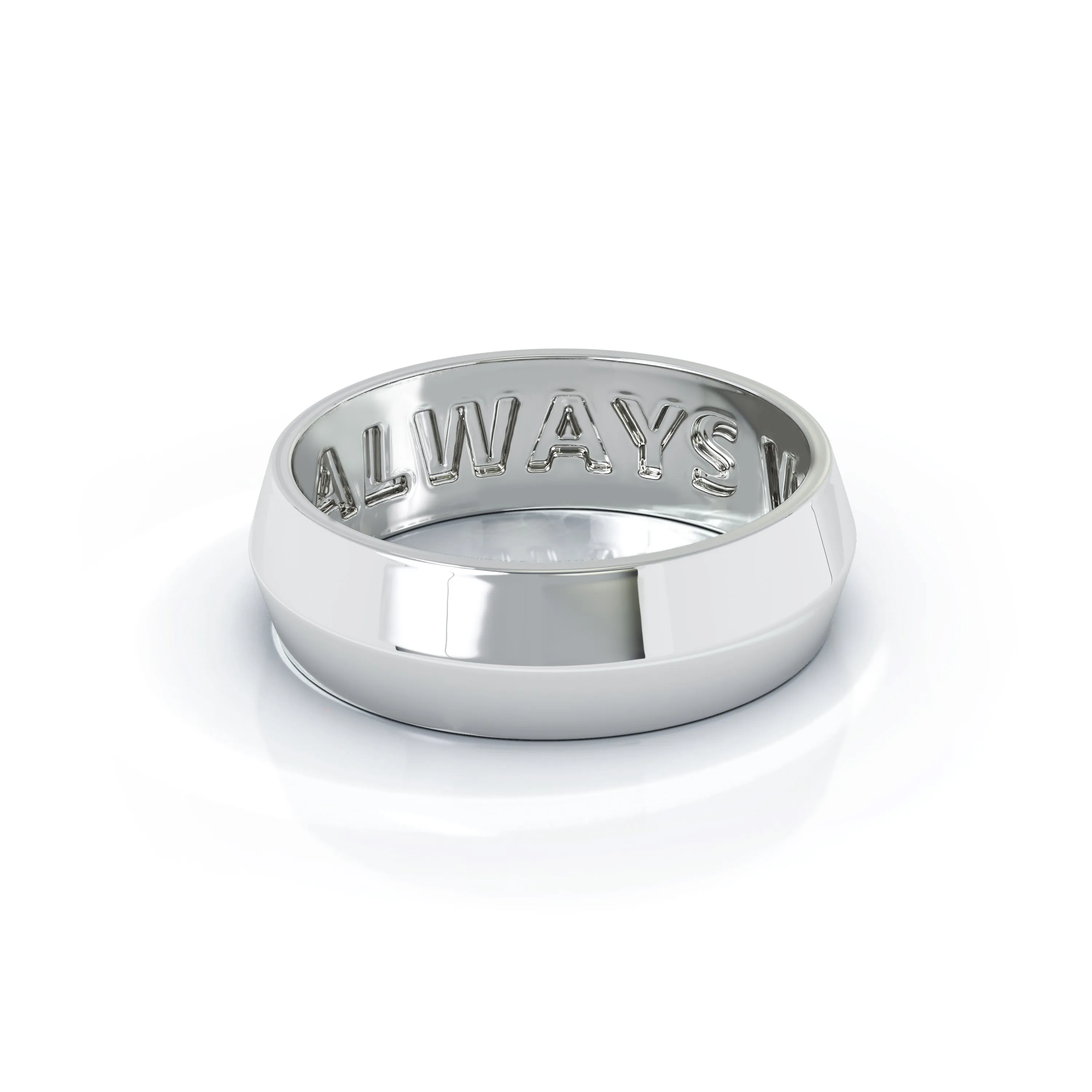 Triangle Profile 6MM High Polished Wedding Band in 14K Gold