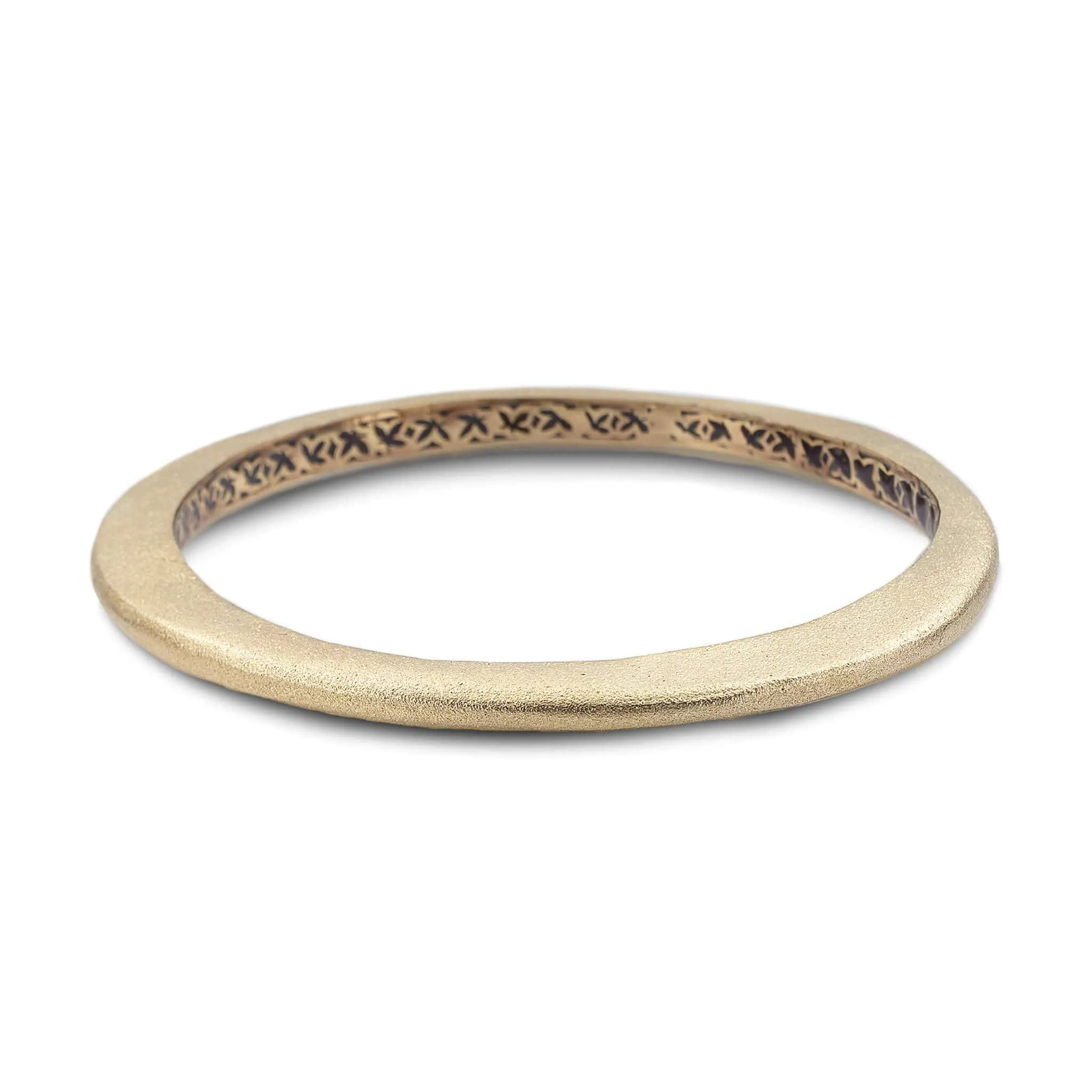 Tribal Gold Plated silver bangle 5mm Thickness