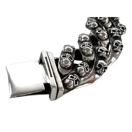 Tribal Sterling Silver Skull Bracelet