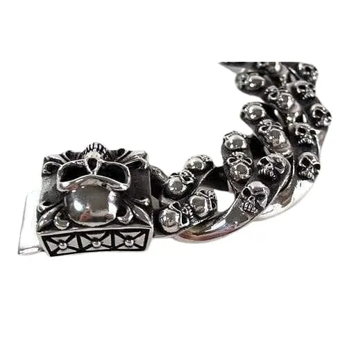 Tribal Sterling Silver Skull Bracelet