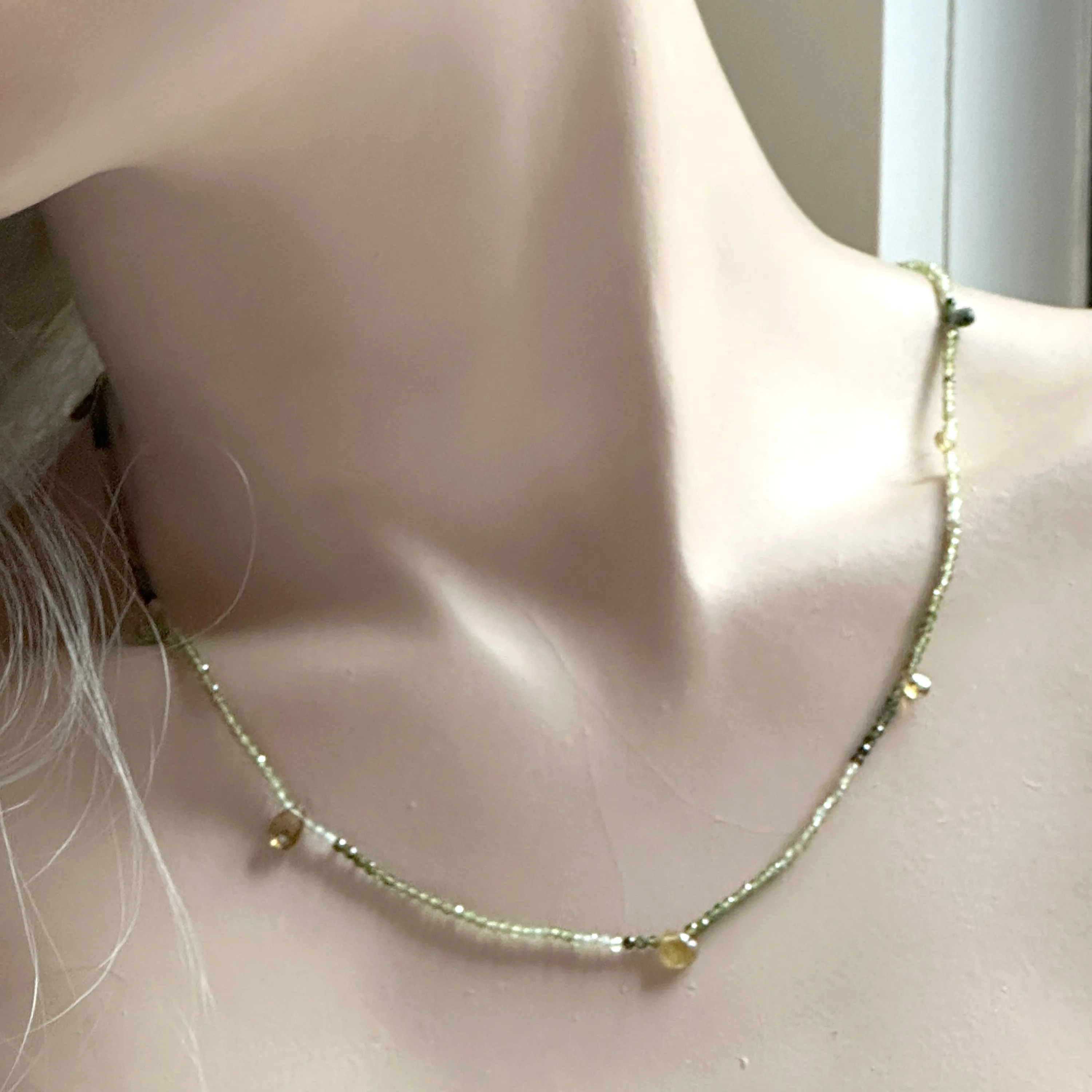 Triple Wrap Green Tourmaline Bracelet/Necklace