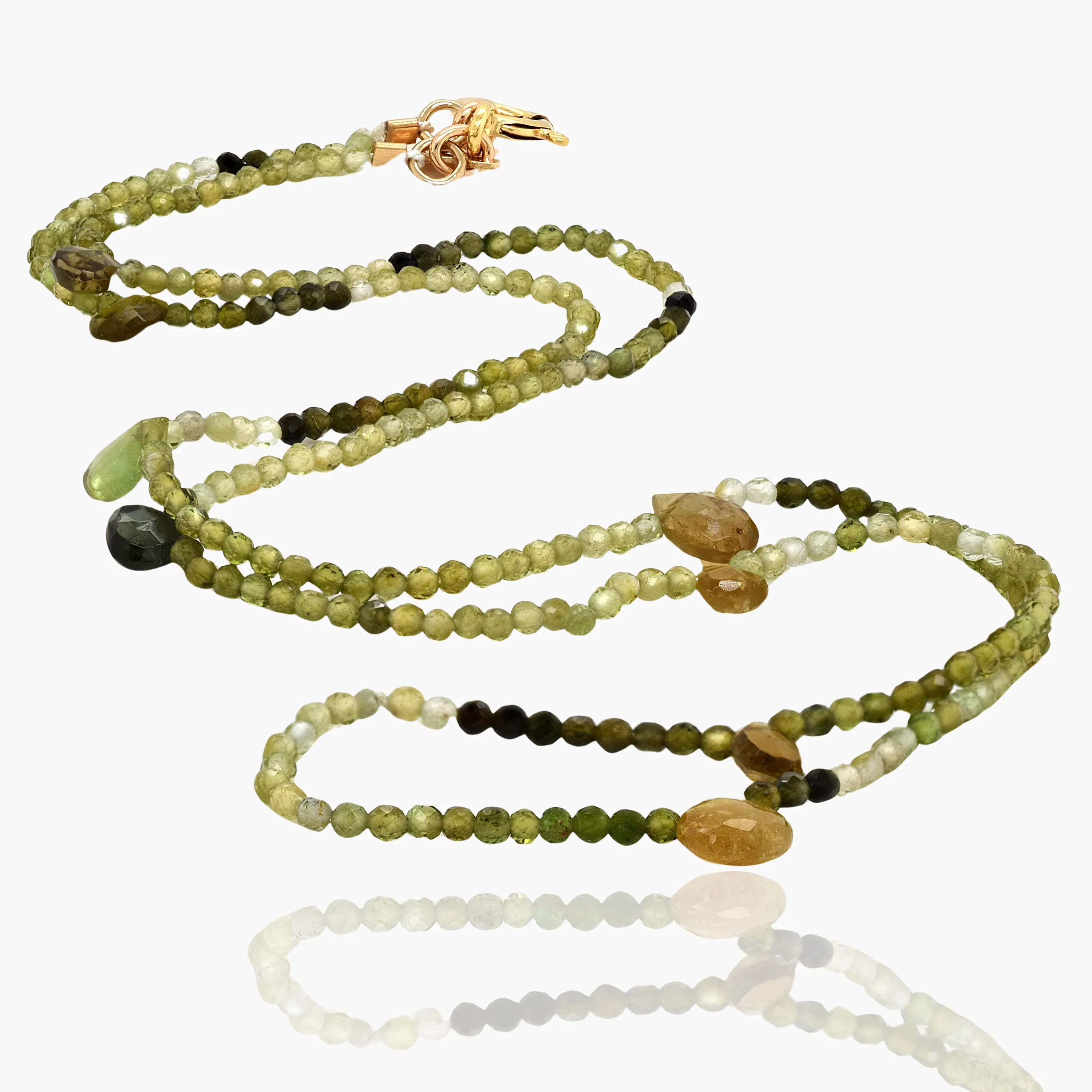 Triple Wrap Green Tourmaline Bracelet/Necklace