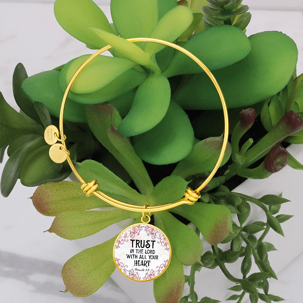 Trust in the Lord, Proverb 3:5-Bible Verse Bangle Bracelet