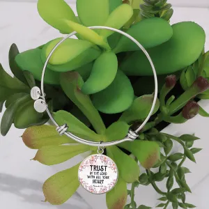 Trust in the Lord, Proverb 3:5-Bible Verse Bangle Bracelet