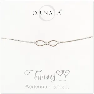 “Twins” Sterling Silver Bolo Bracelet on Personalized Jewelry Card