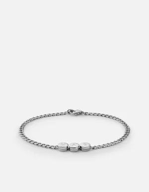Type Chain Bracelet, Sterling Silver