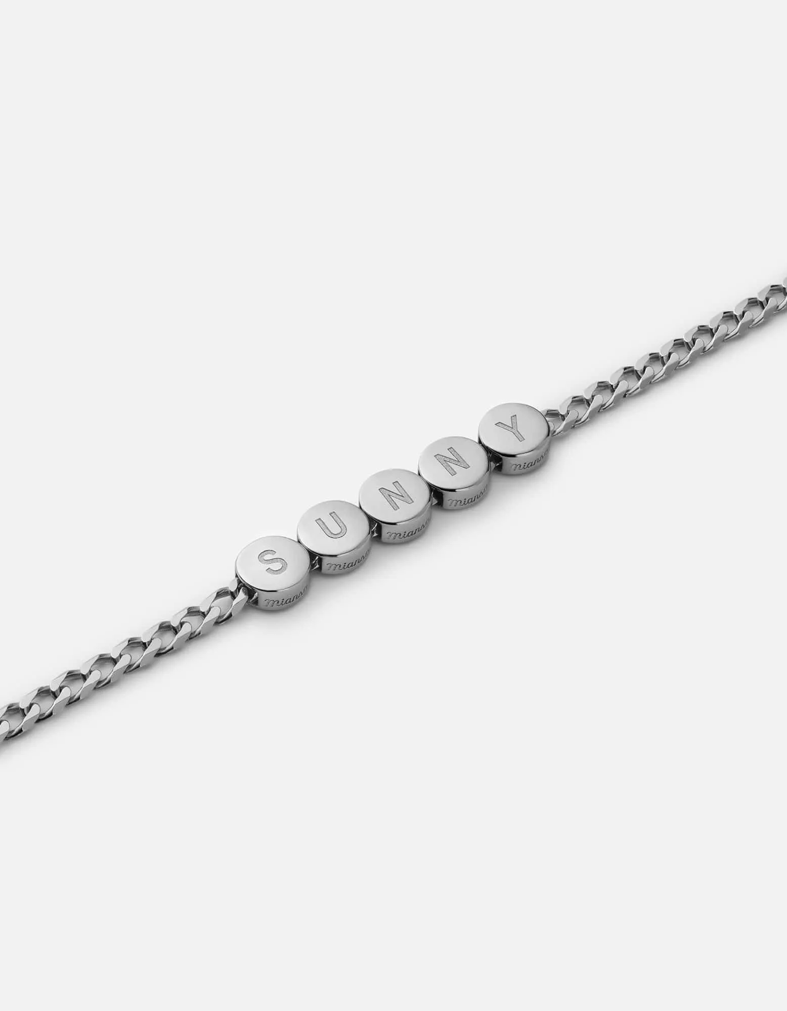 Type Chain Bracelet, Sterling Silver