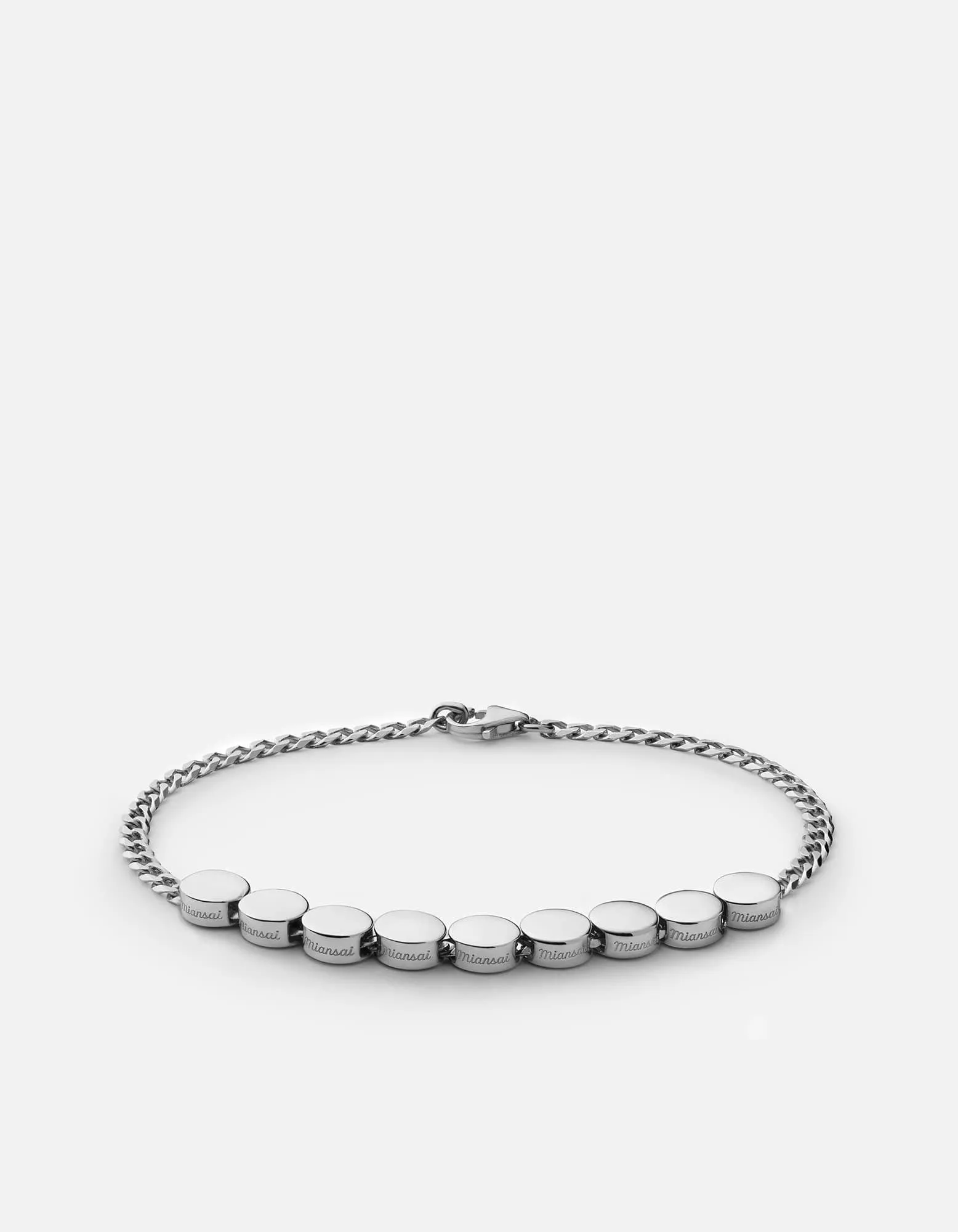 Type Chain Bracelet, Sterling Silver