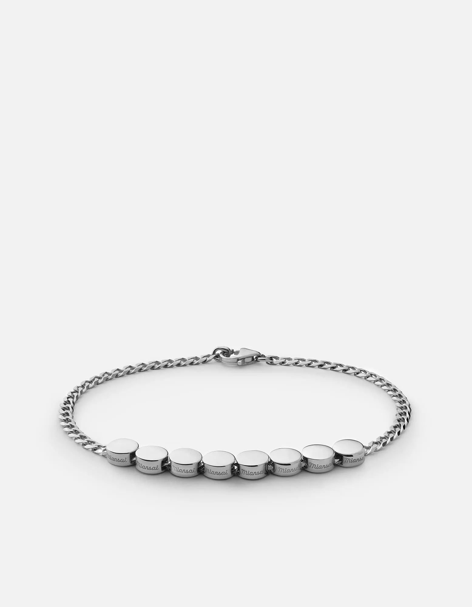 Type Chain Bracelet, Sterling Silver