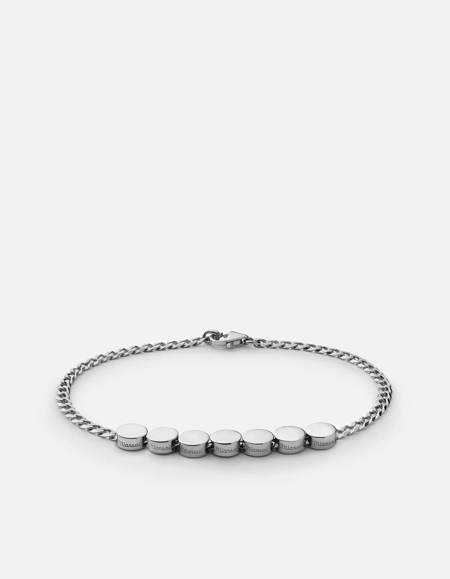 Type Chain Bracelet, Sterling Silver