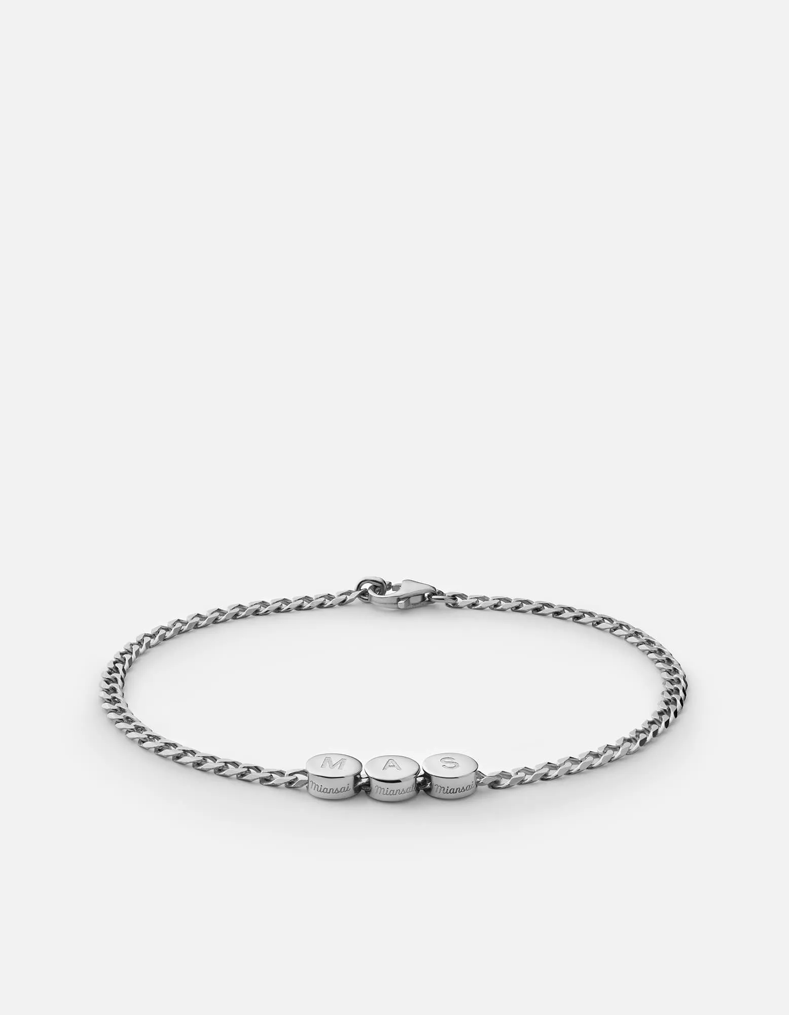 Type Chain Bracelet, Sterling Silver