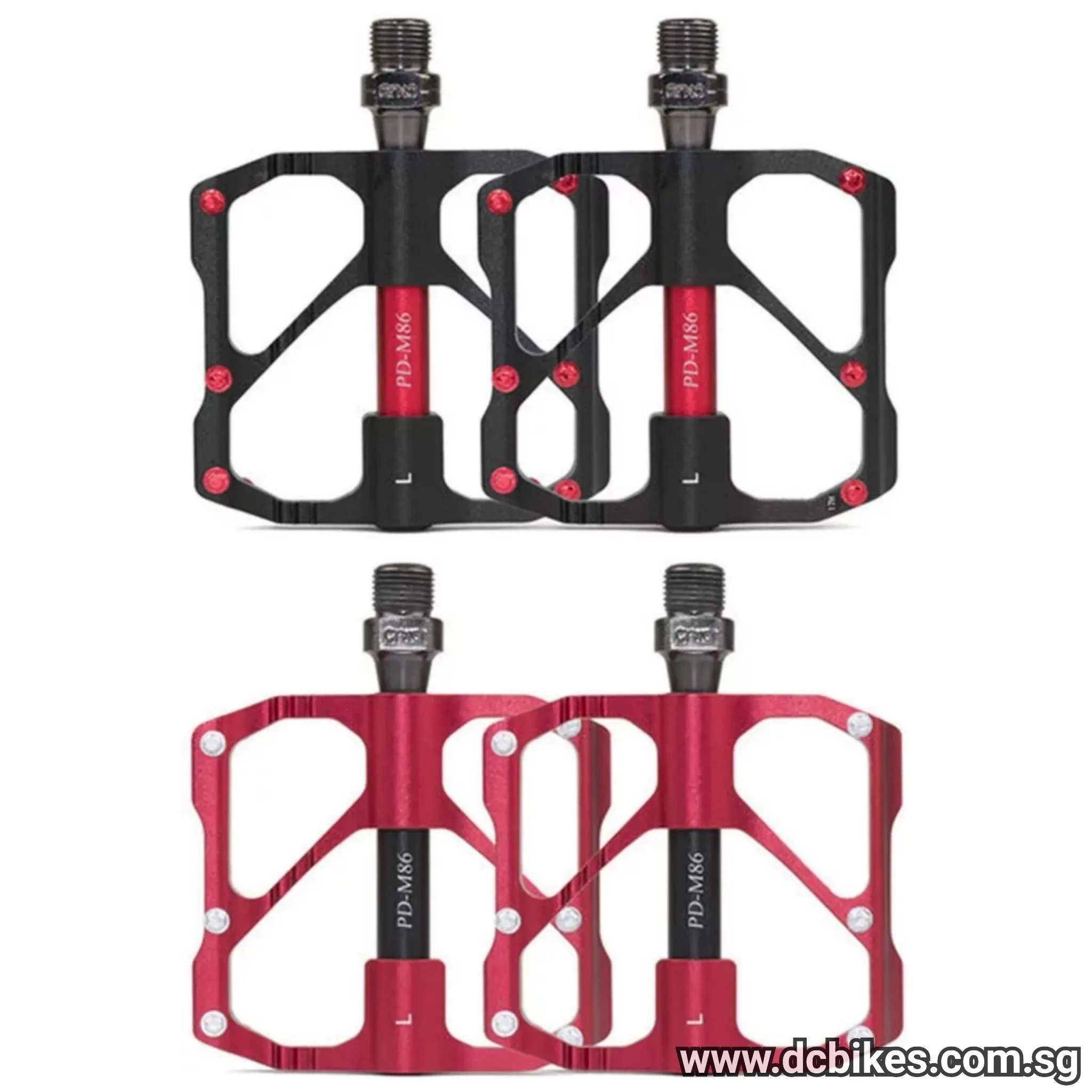 Ultra Smooth Red/Black Aluminum Bicycle Pedals
