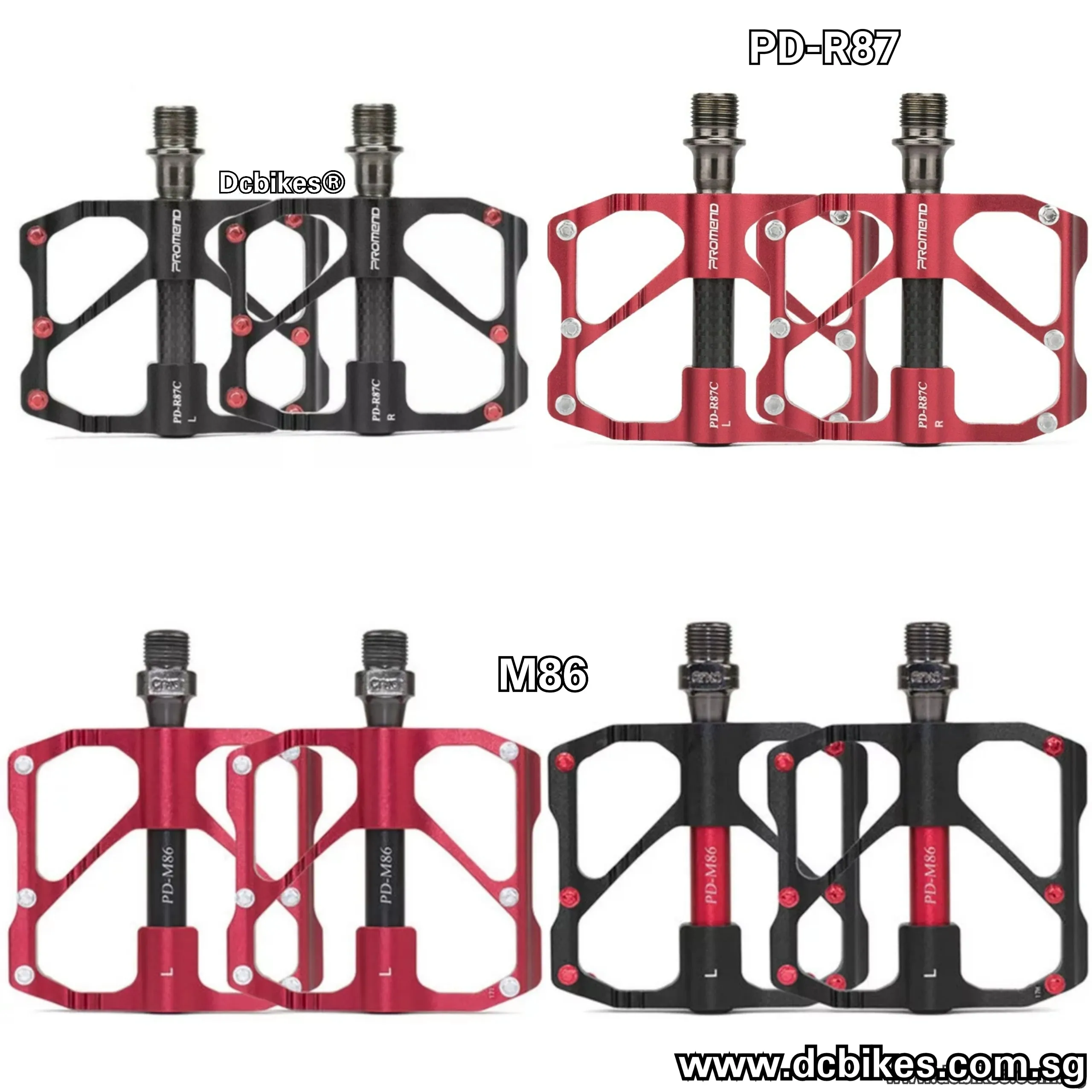 Ultra Smooth Red/Black Aluminum Bicycle Pedals