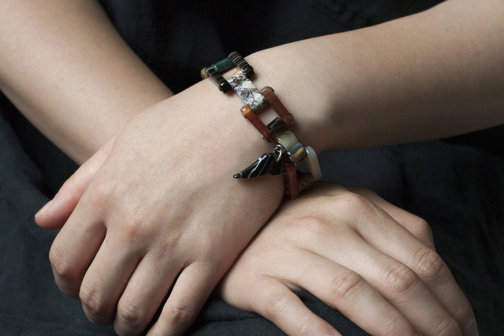 Victorian Scottish Agate Link Bracelet