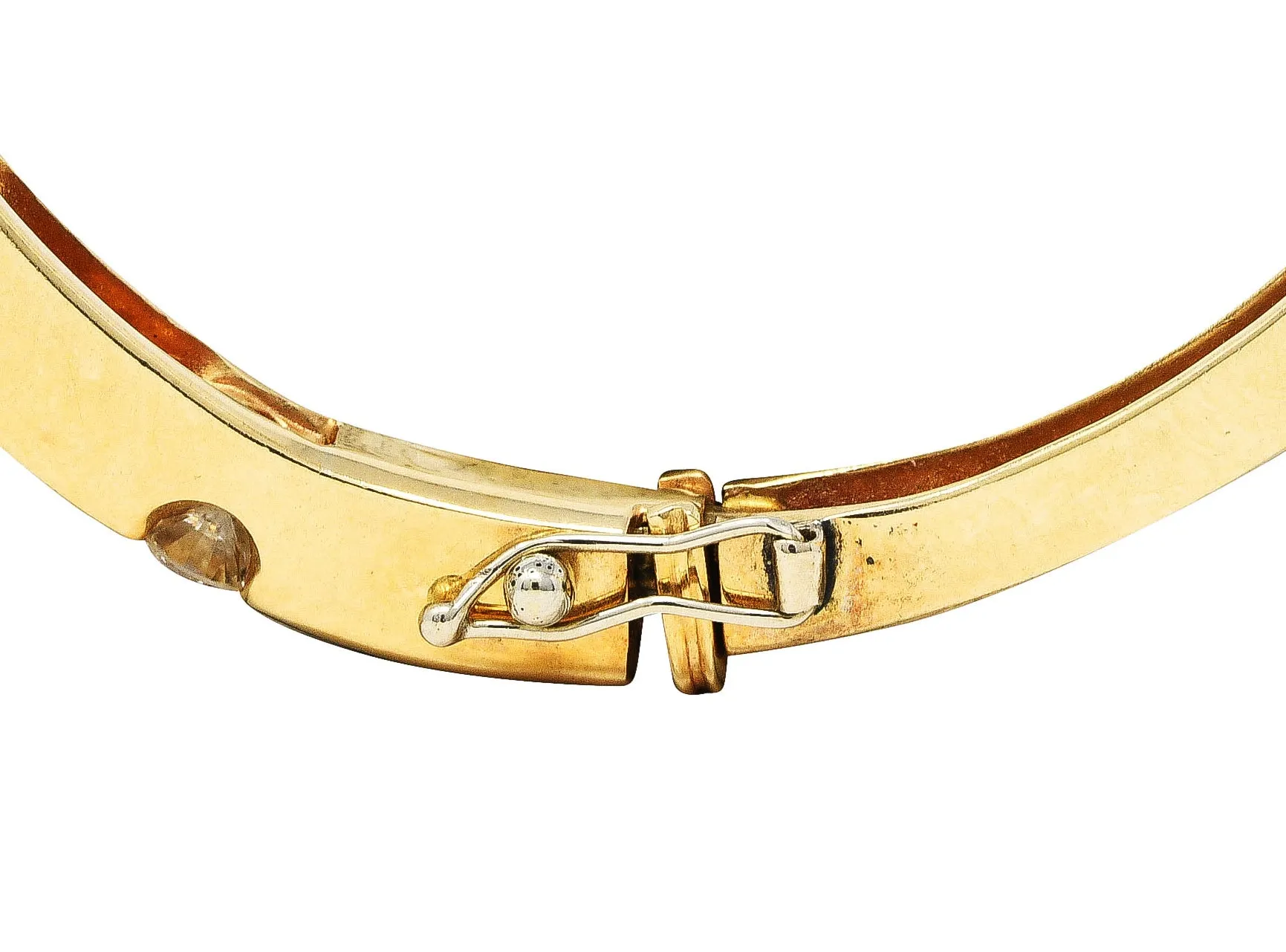 Vintage 0.95 CTW Diamond 14 Karat Gold Bangle Bracelet