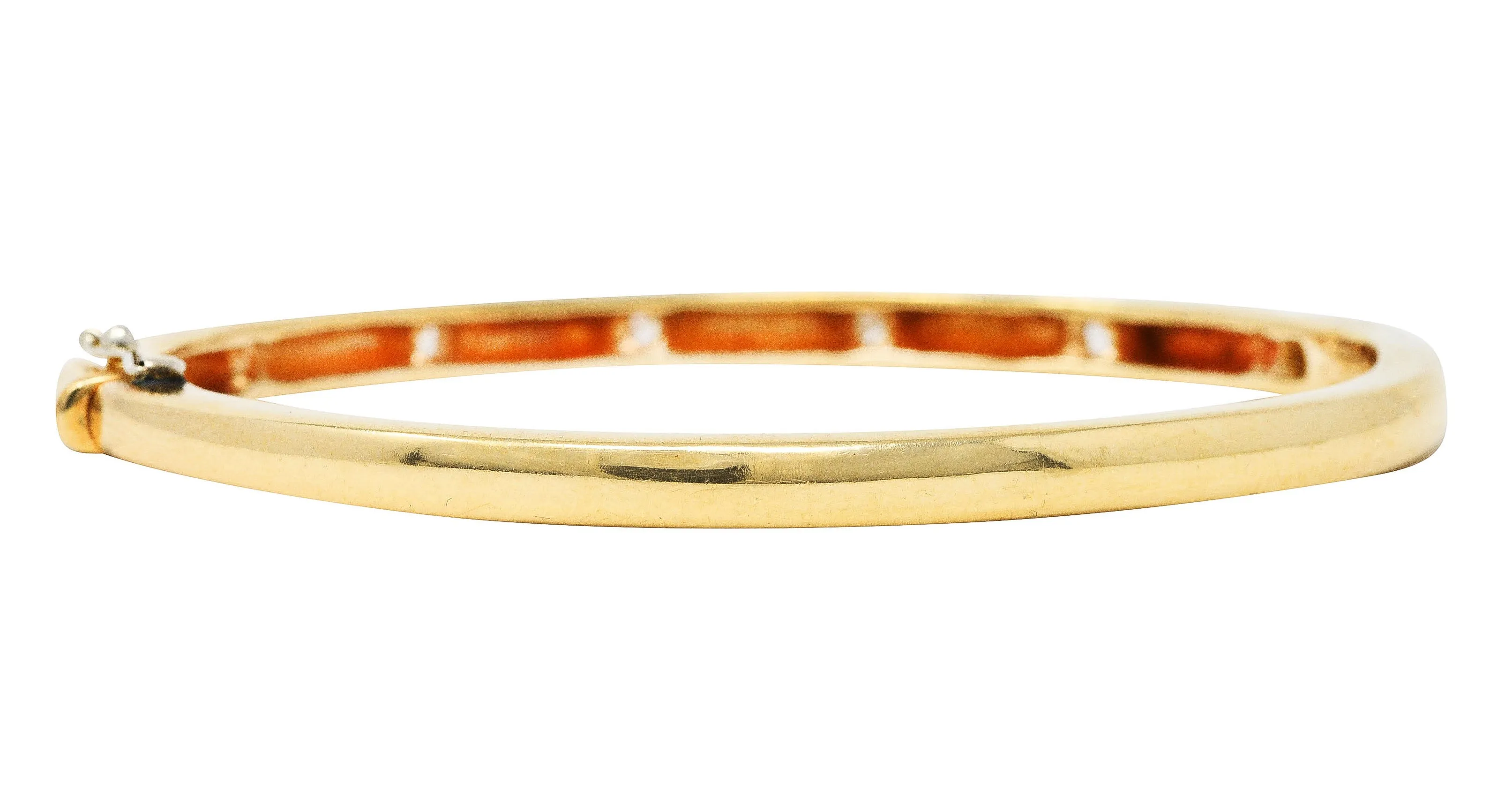 Vintage 0.95 CTW Diamond 14 Karat Gold Bangle Bracelet