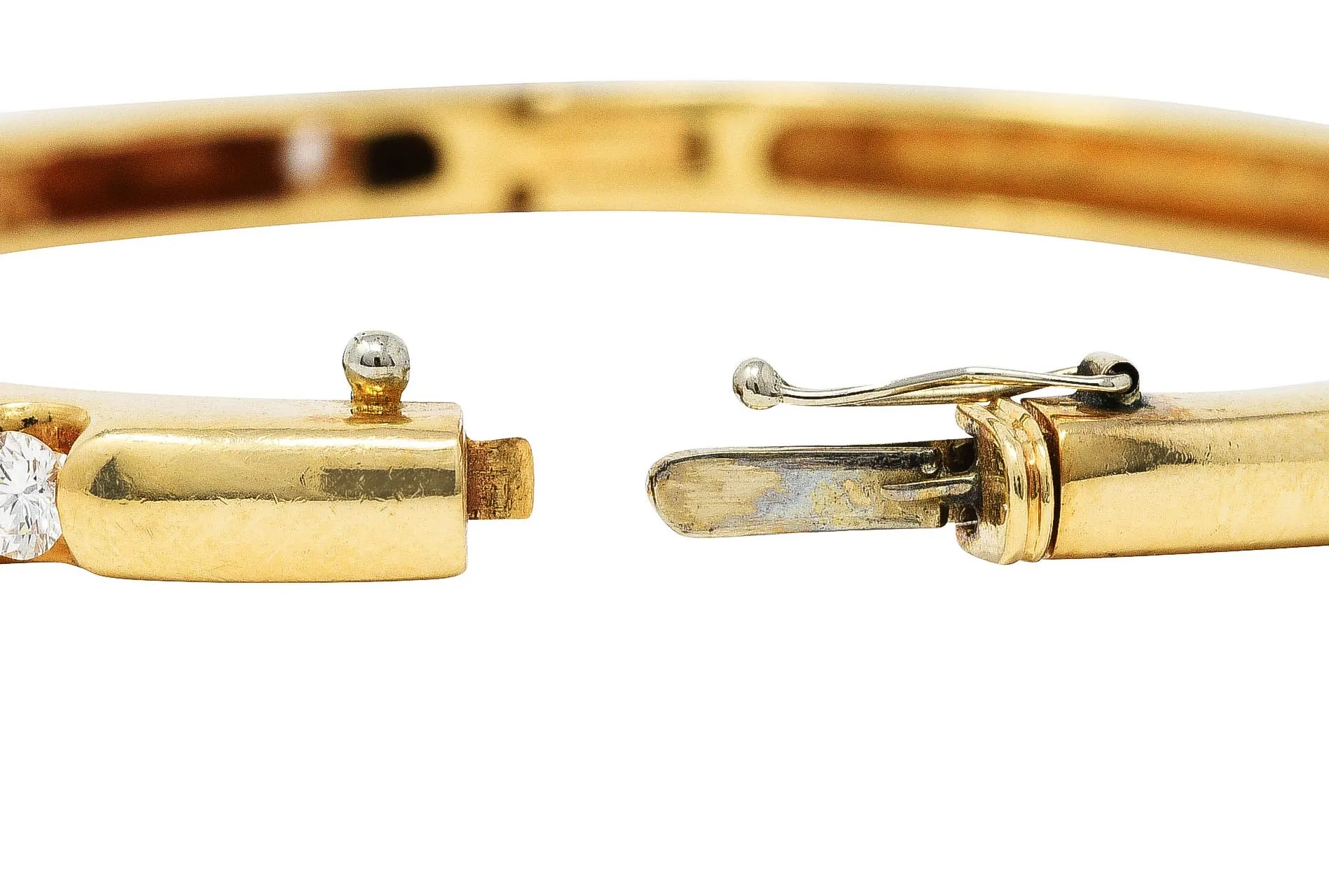 Vintage 0.95 CTW Diamond 14 Karat Gold Bangle Bracelet