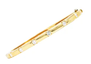 Vintage 0.95 CTW Diamond 14 Karat Gold Bangle Bracelet