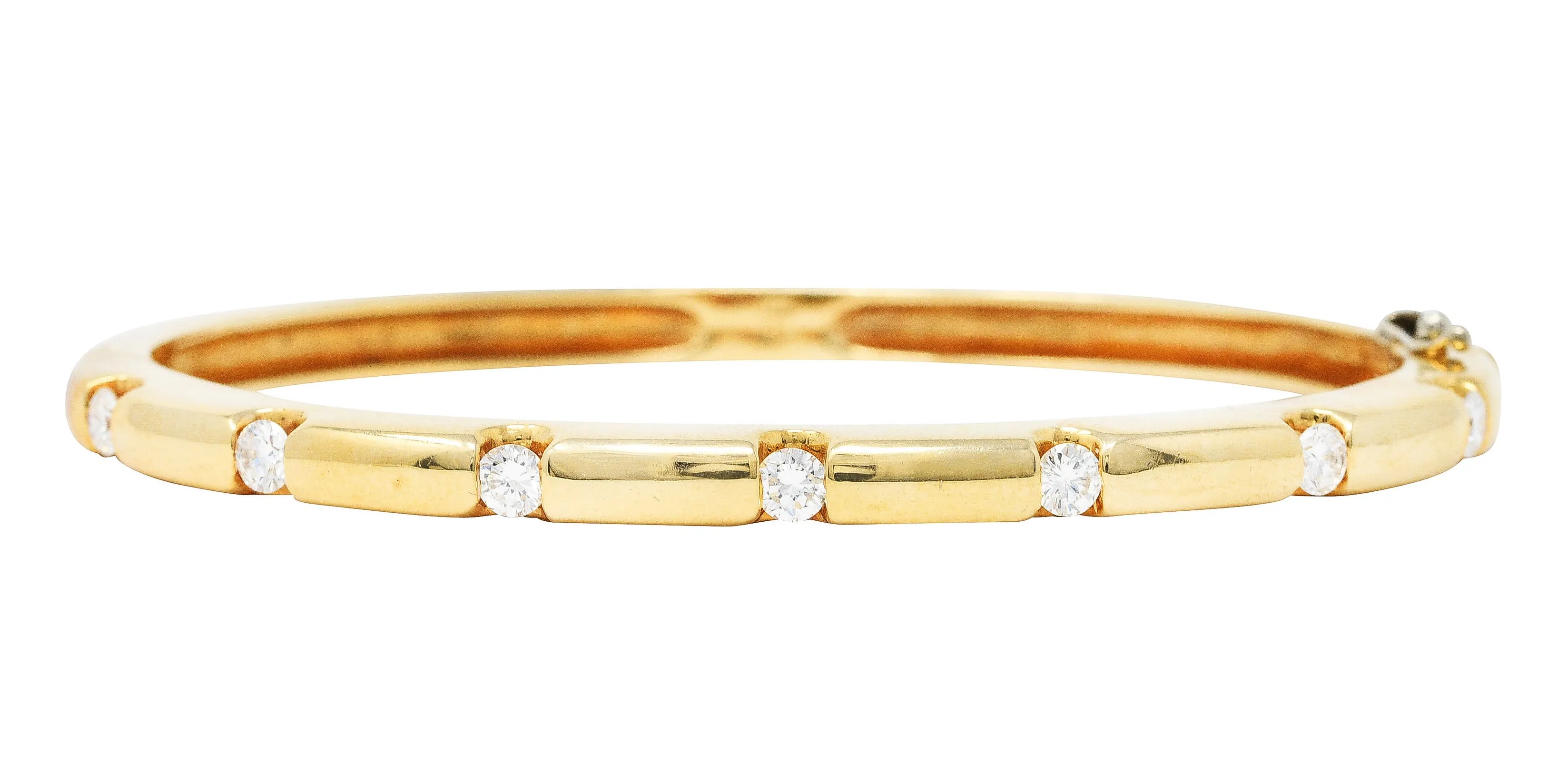 Vintage 0.95 CTW Diamond 14 Karat Gold Bangle Bracelet