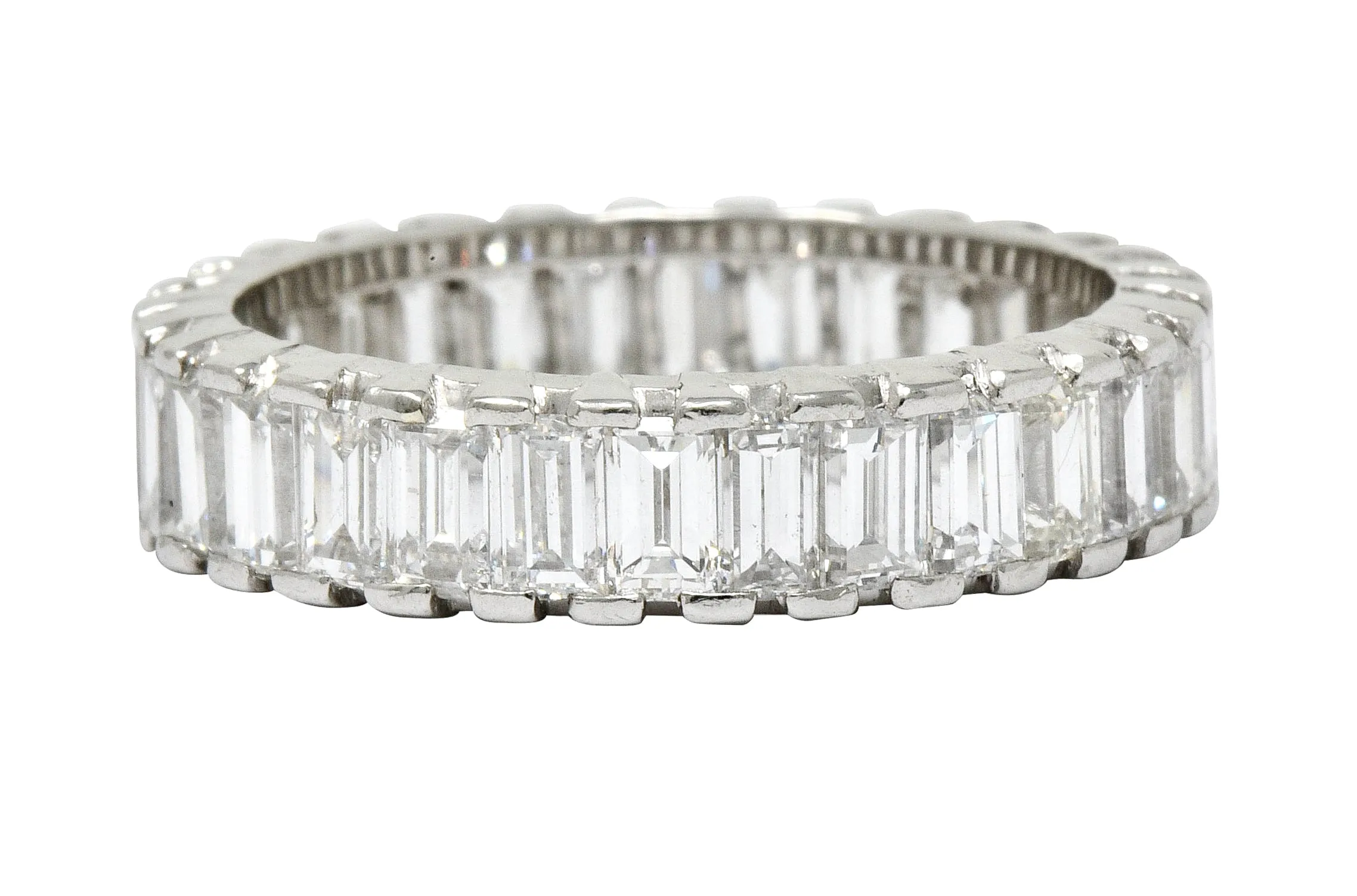 Vintage 3.80 CTW Diamond Platinum Eternity Band Ring