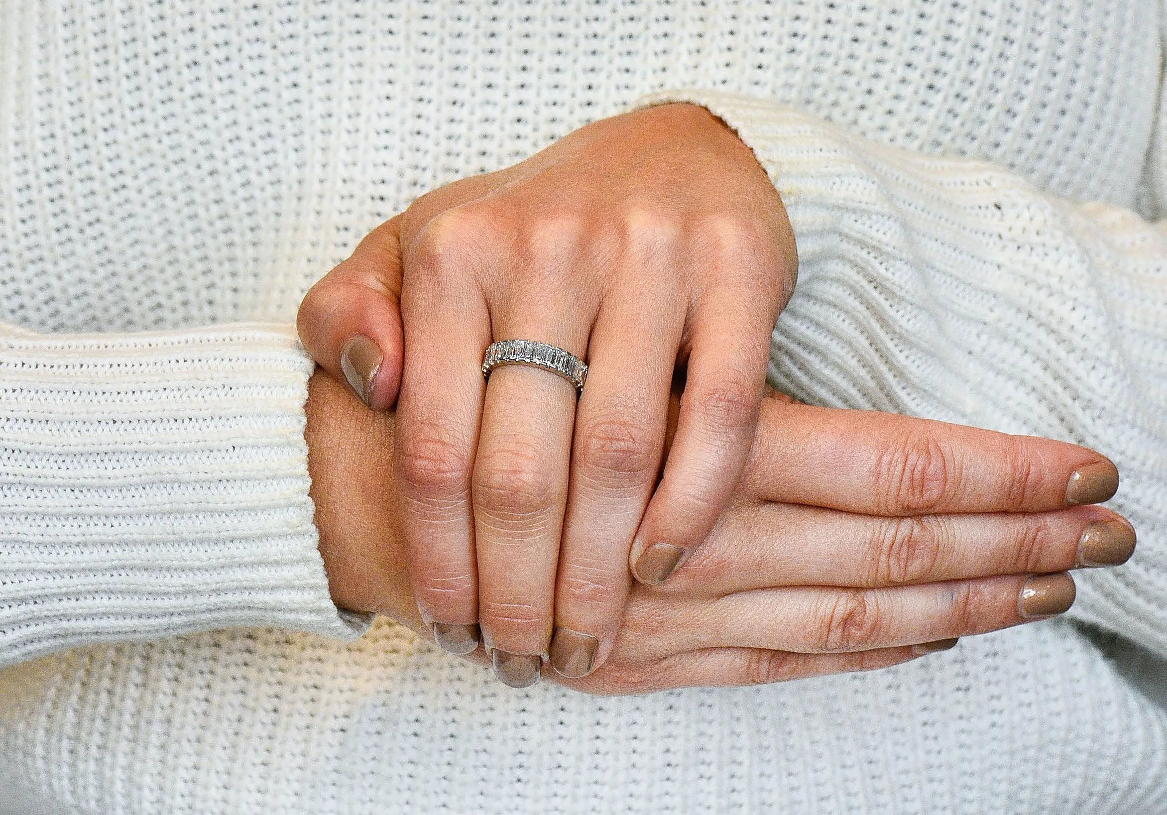 Vintage 3.80 CTW Diamond Platinum Eternity Band Ring