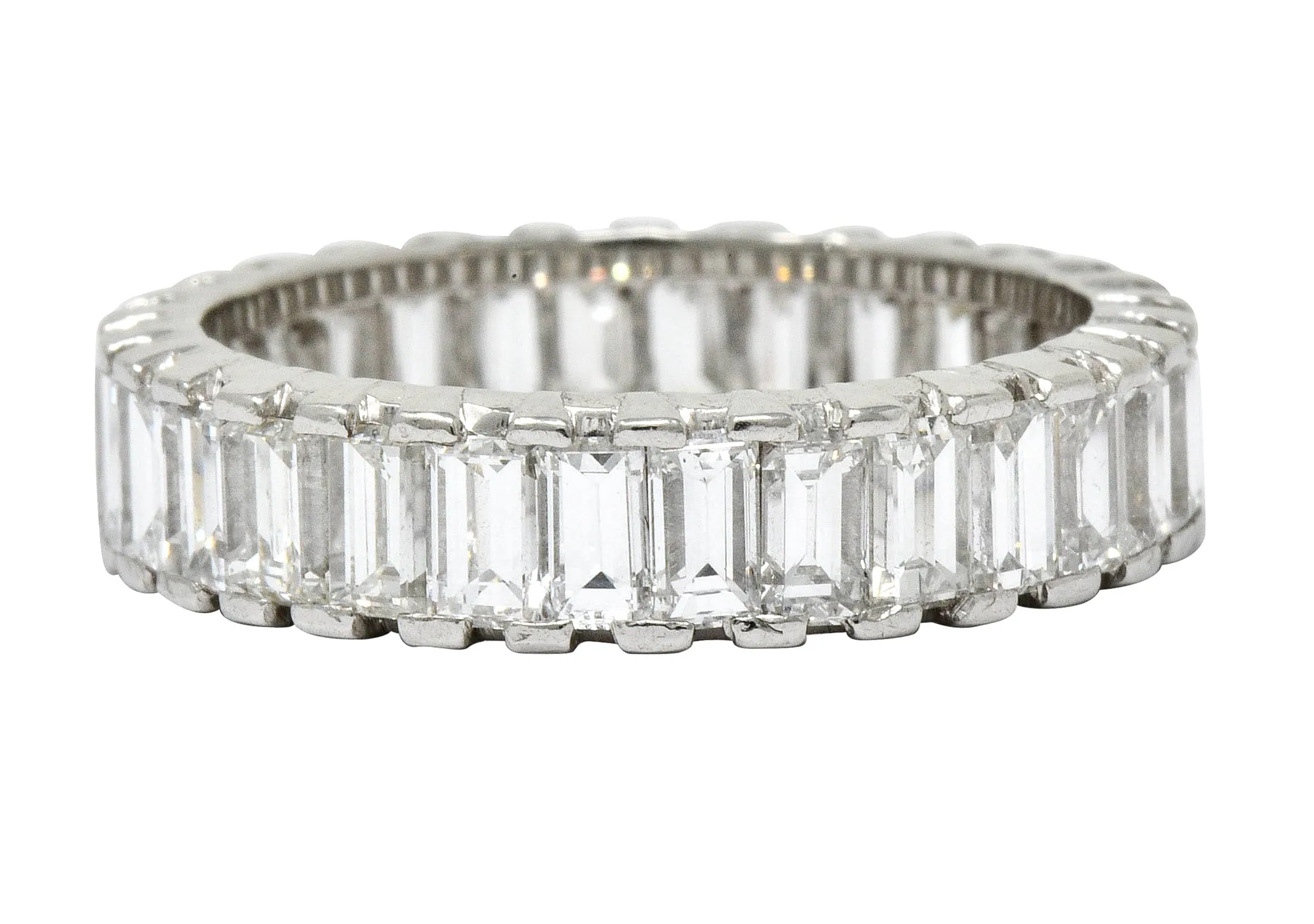 Vintage 3.80 CTW Diamond Platinum Eternity Band Ring