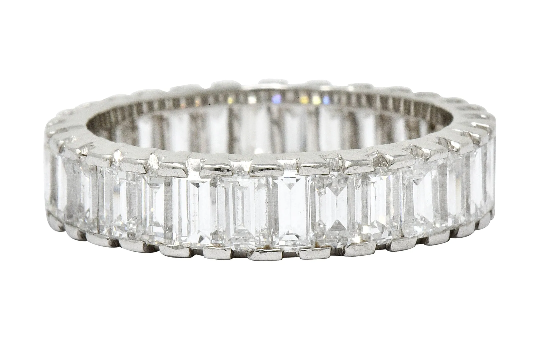 Vintage 3.80 CTW Diamond Platinum Eternity Band Ring