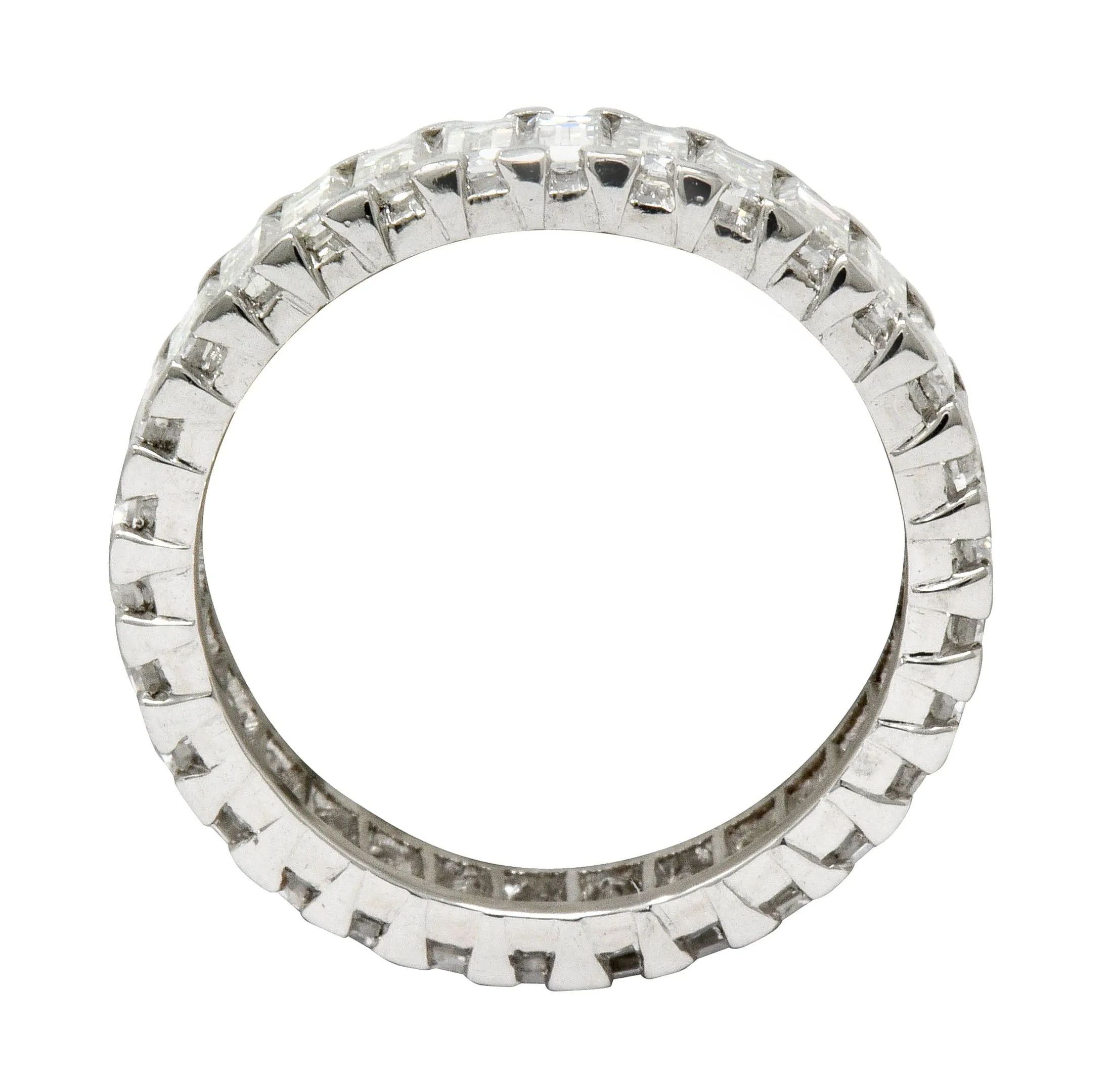 Vintage 3.80 CTW Diamond Platinum Eternity Band Ring