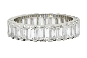 Vintage 3.80 CTW Diamond Platinum Eternity Band Ring