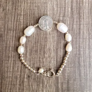 Virgen / pearls 925 silver bracelet