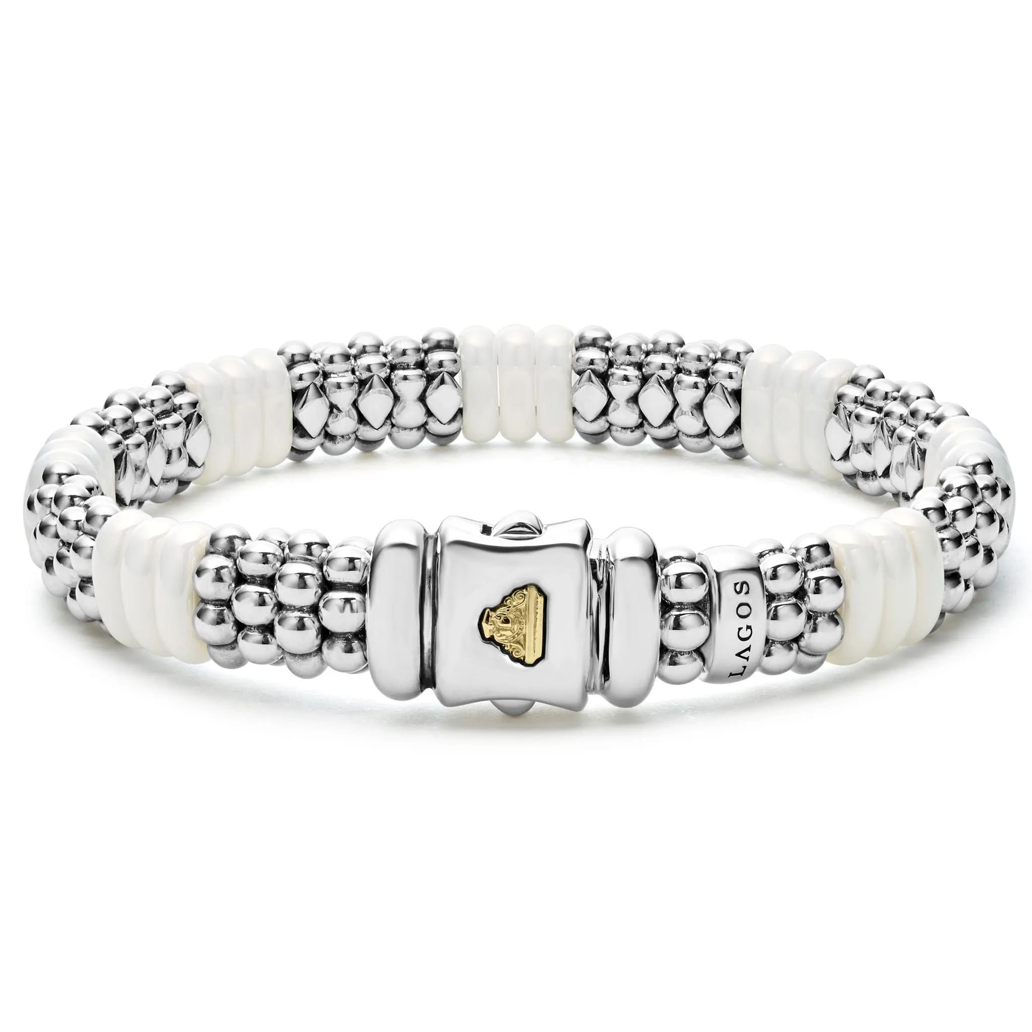 White Caviar White Ceramic Caviar Beaded Bracelet | 9mm