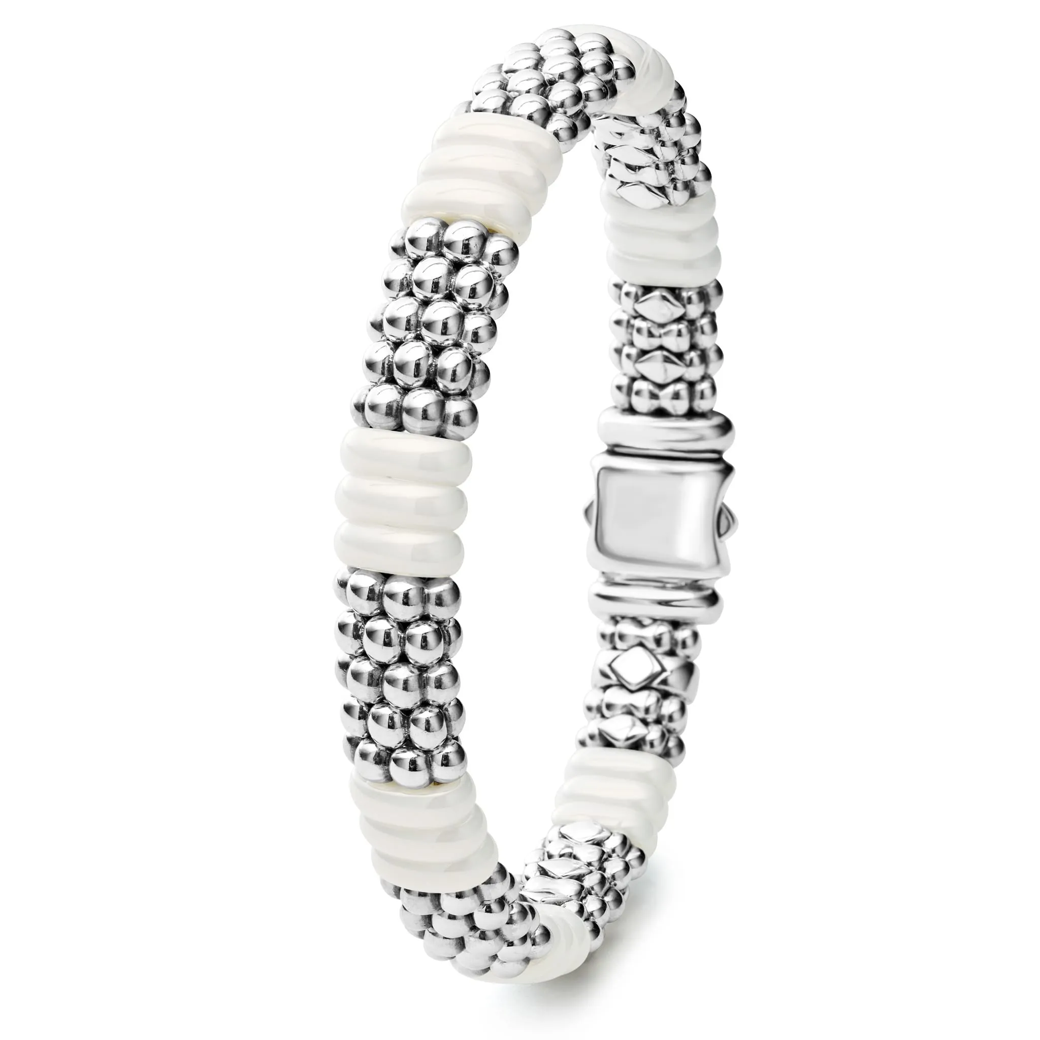 White Caviar White Ceramic Caviar Beaded Bracelet | 9mm