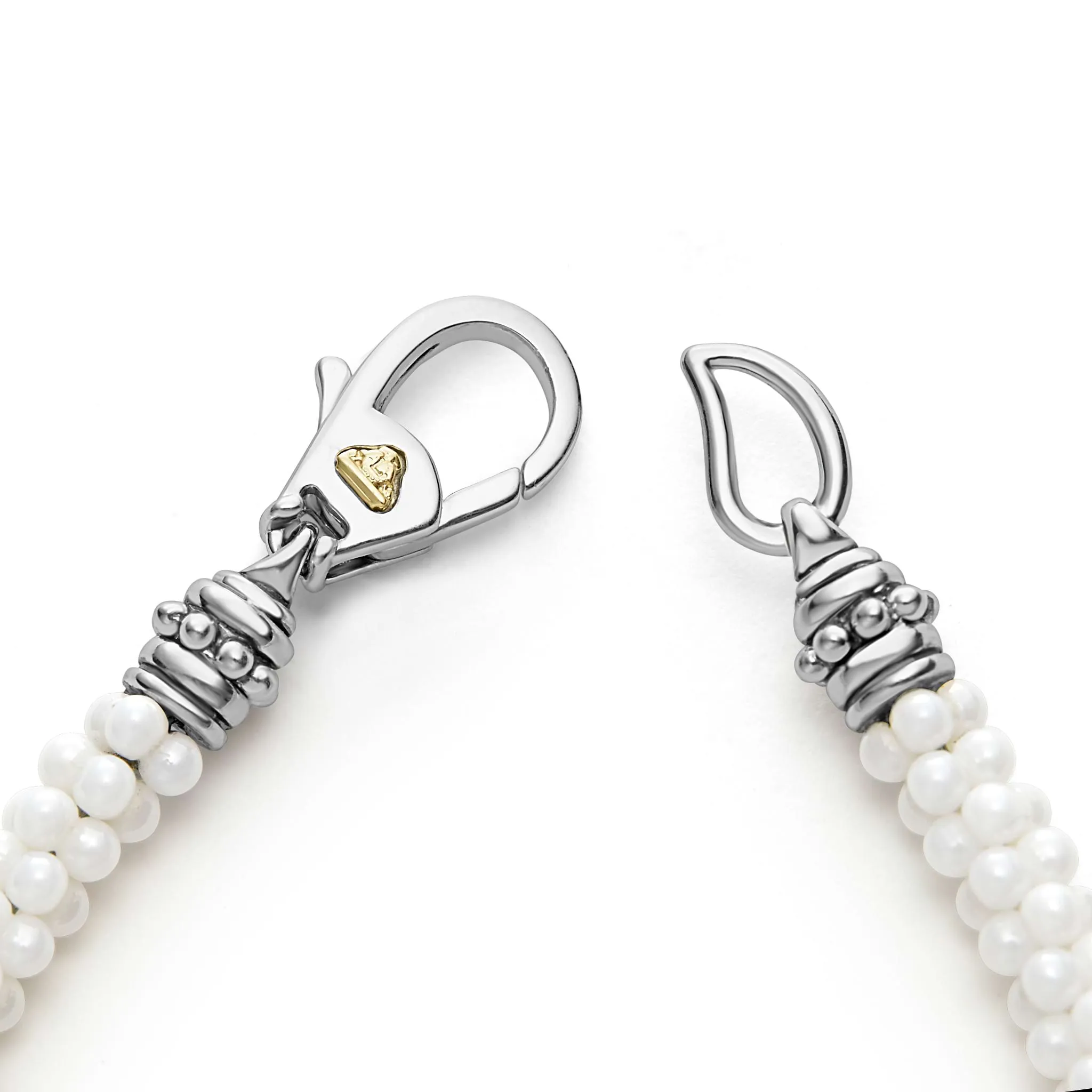 White Caviar White Ceramic Caviar Beaded Bracelet