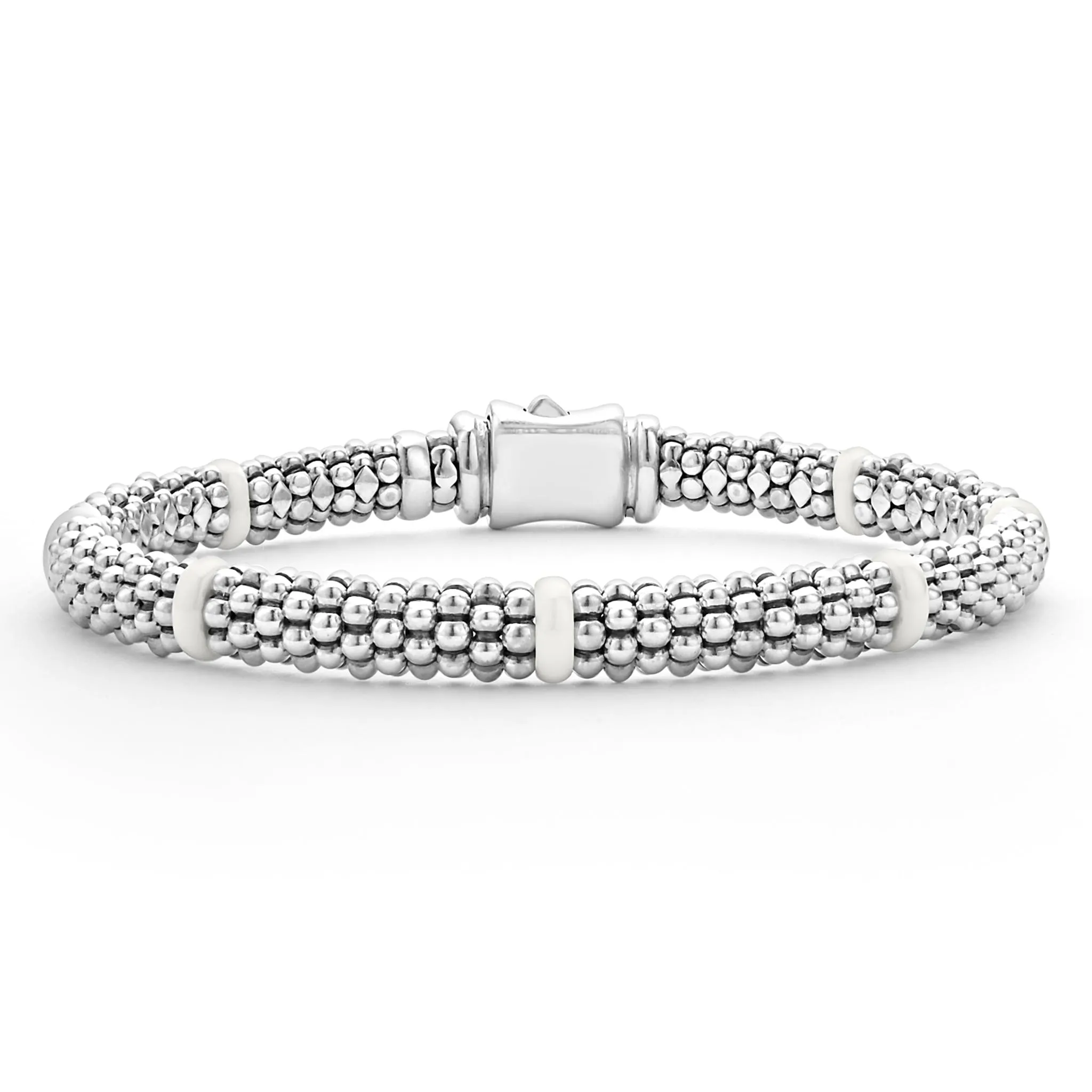 White Caviar White Ceramic Station Caviar Bracelet | 6mm