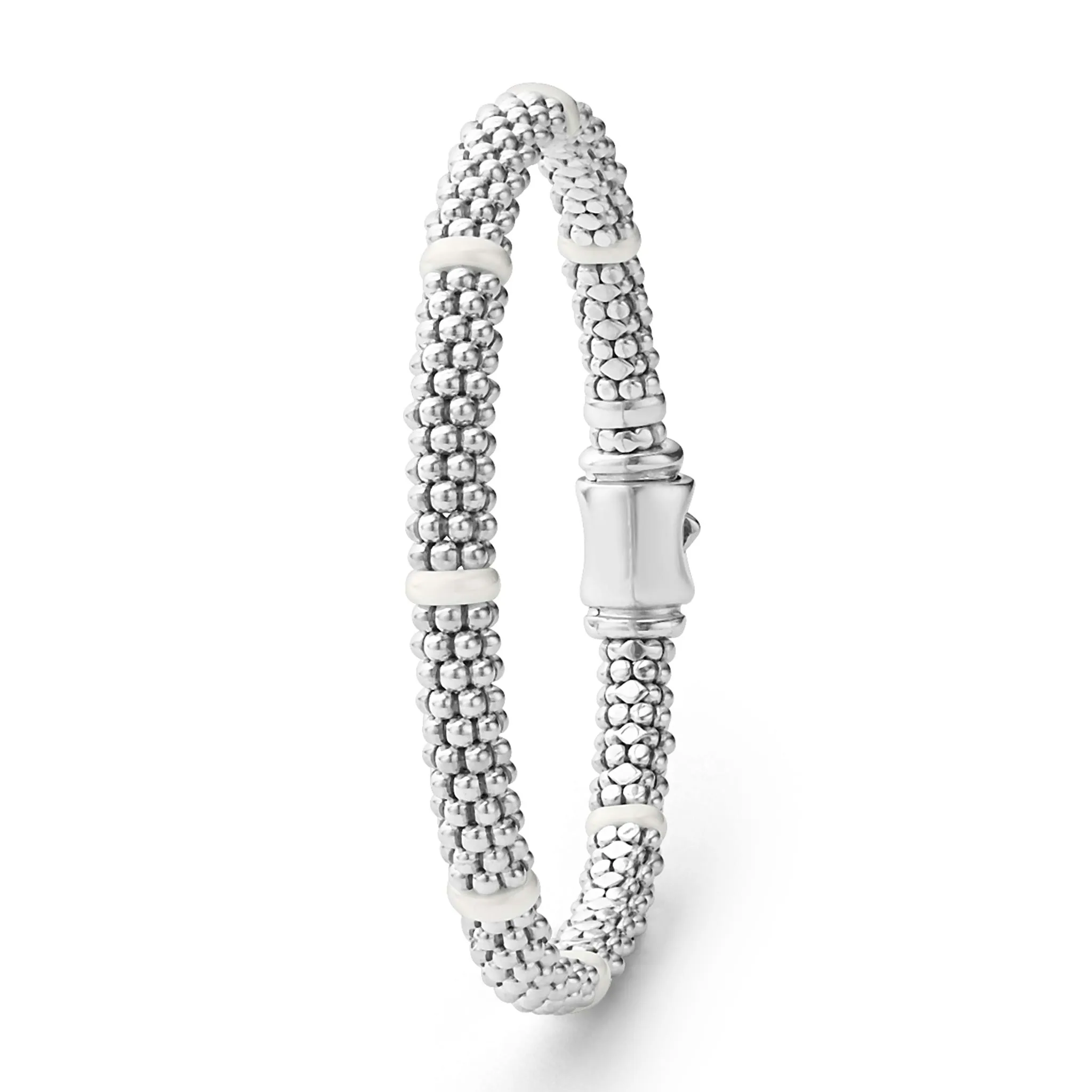 White Caviar White Ceramic Station Caviar Bracelet | 6mm
