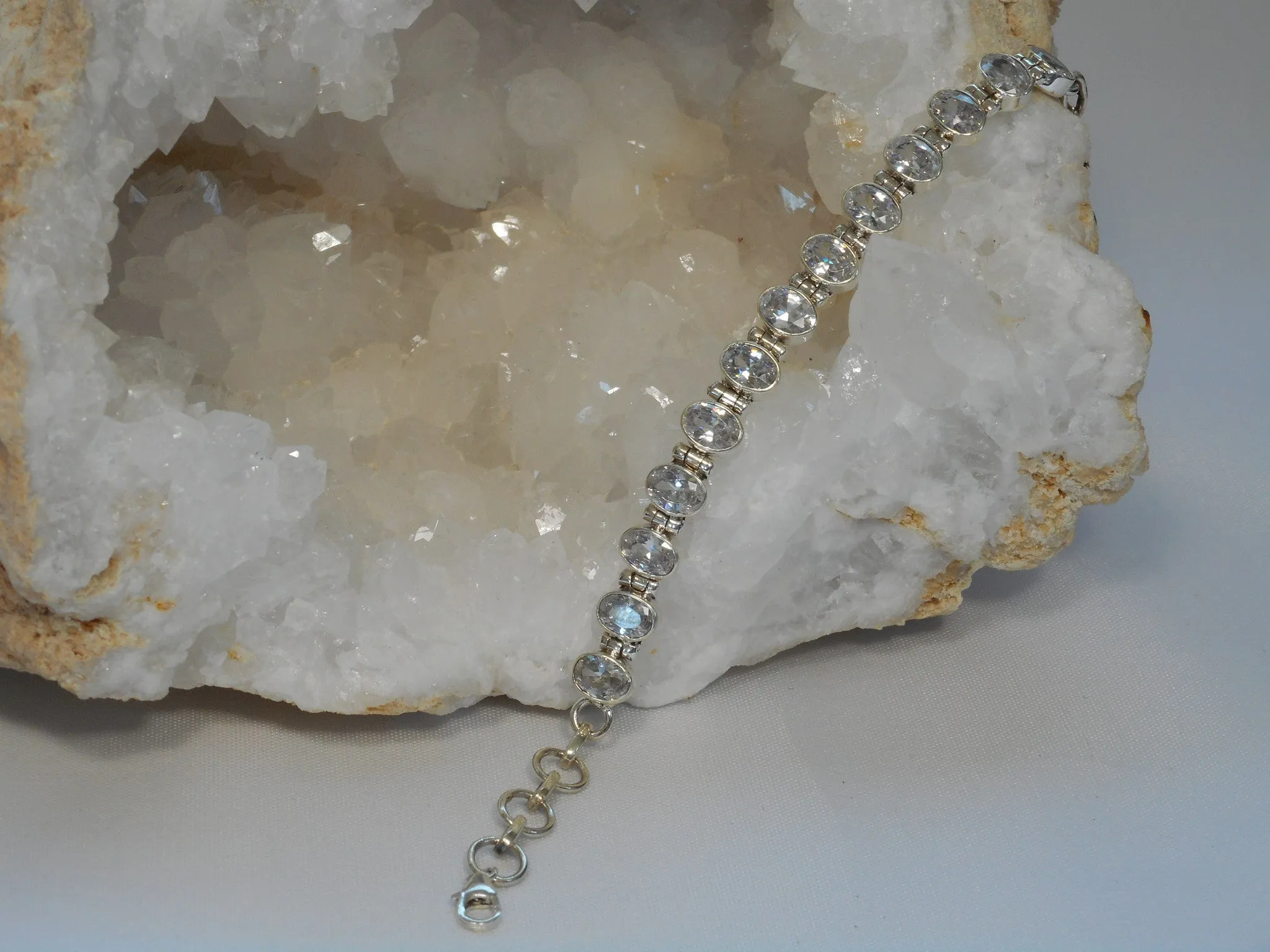 White Topaz Tennis Bracelet 1