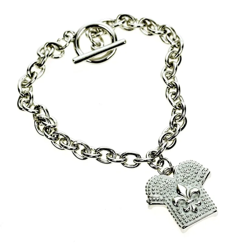 White/silver jersey bracelet