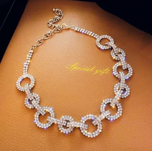 Womens Necklace | Silver Womens Necklace | Iced Out Necklace | Crystal Necklace | Iced Out Chain | Silver Necklace | Womens Necklace Diamond