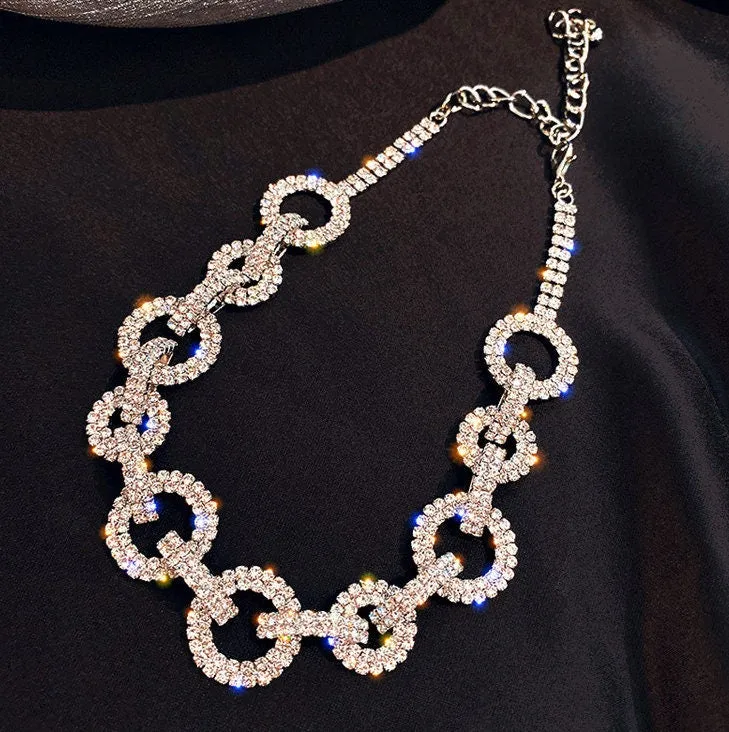 Womens Necklace | Silver Womens Necklace | Iced Out Necklace | Crystal Necklace | Iced Out Chain | Silver Necklace | Womens Necklace Diamond