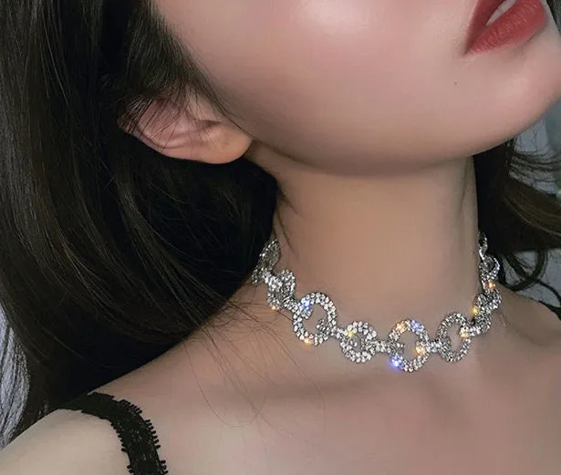 Womens Necklace | Silver Womens Necklace | Iced Out Necklace | Crystal Necklace | Iced Out Chain | Silver Necklace | Womens Necklace Diamond