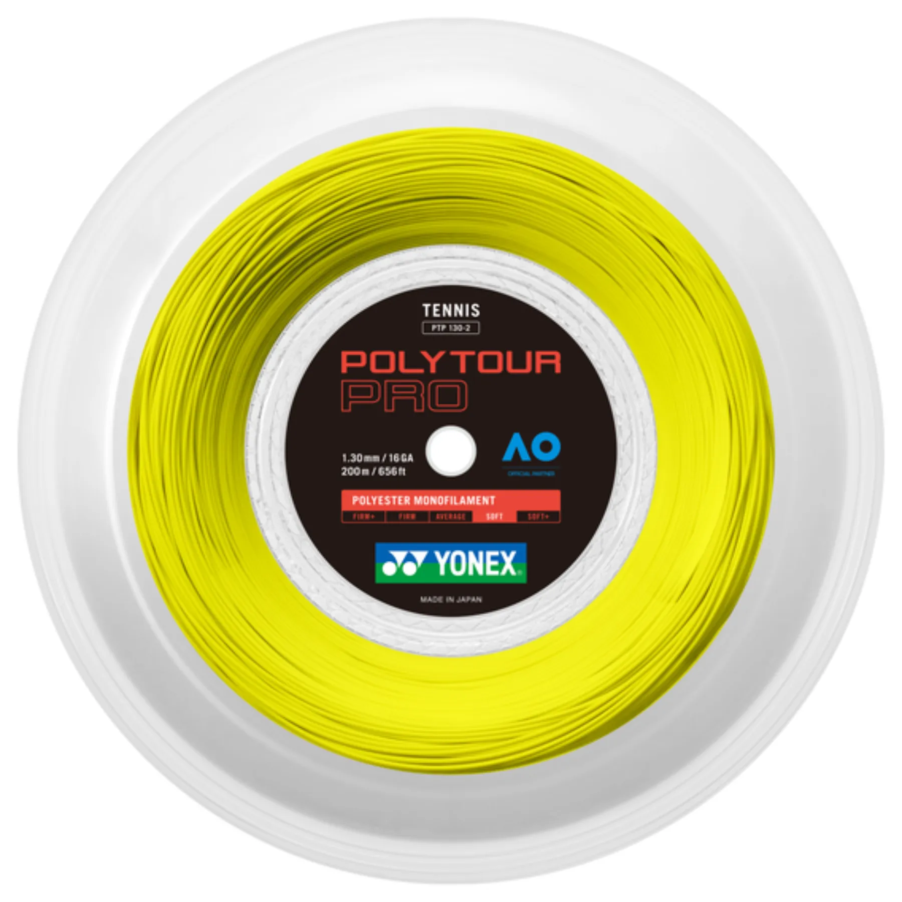 Yonex POLYTOUR Pro 1.30 200m Coil String  Reel -Flash Yellow
