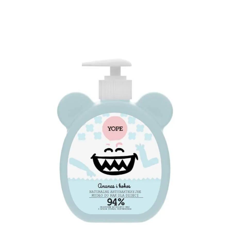 Yope Natural Antibacterial Liquid Hand Soap for Kids Pineapple & Coconut