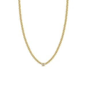 Zoë Chicco 14k Yellow Gold Curb Chain Diamond Necklace
